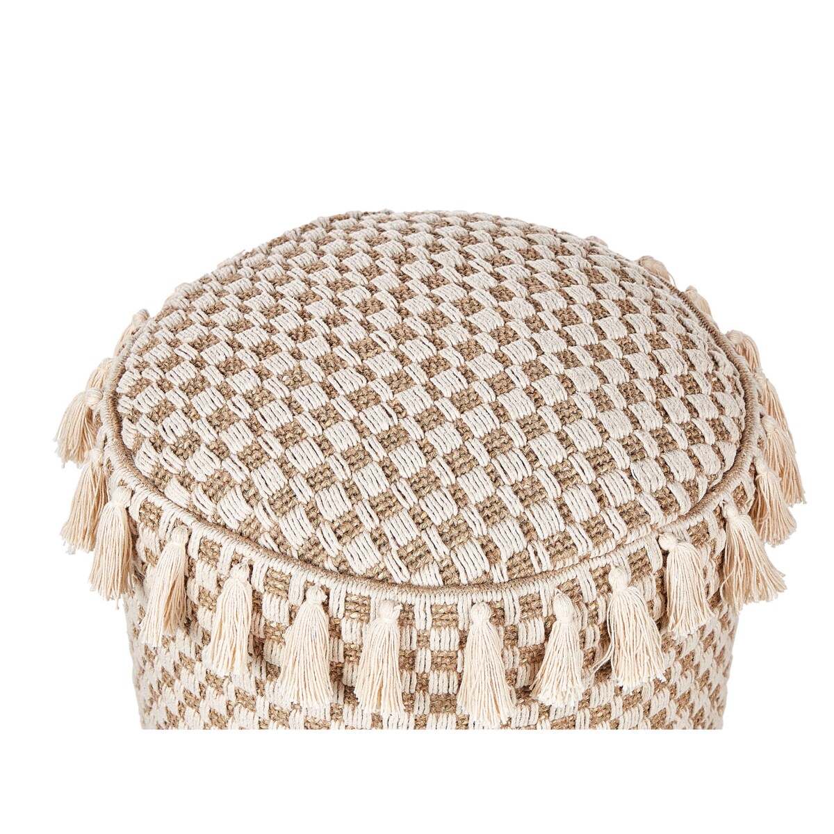 Puf pleciony 50 cm beżowy PIRAK