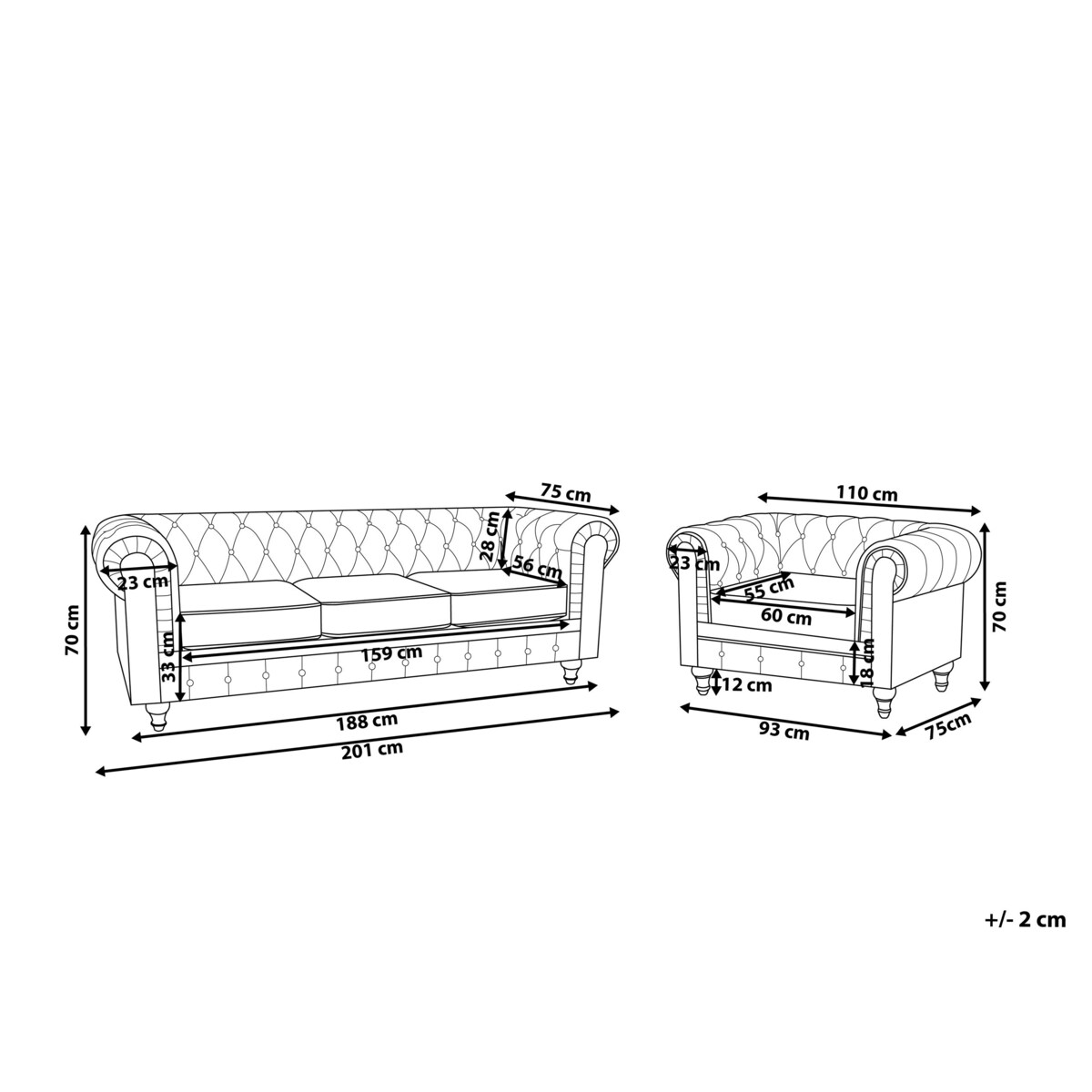Komplet wypoczynkowy welurowy 4-osobowy różowy CHESTERFIELD