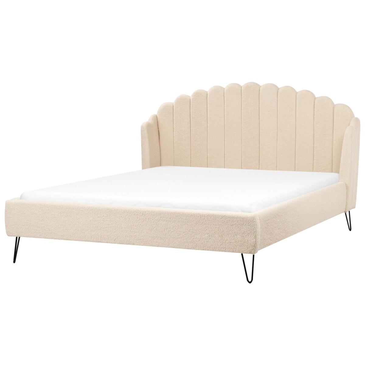 Łóżko Boucle AMBILLOU 180 x 200 cm Beżowy