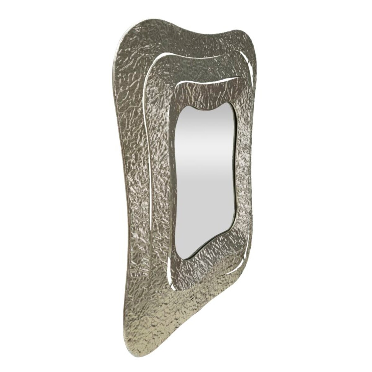 Lustro ścienne Aury, kolor srebrny, metal, 74 x 7 x 79 cm, kształt kwadratowy, do salonu i przedpokoju, Mauro Ferretti
