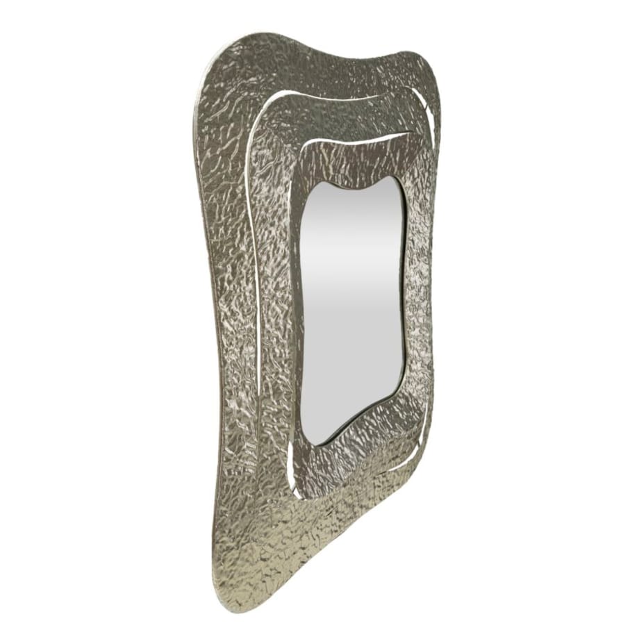 Lustro ścienne Aury, kolor srebrny, metal, 74 x 7 x 79 cm, kształt kwadratowy, do salonu i przedpokoju, Mauro Ferretti
