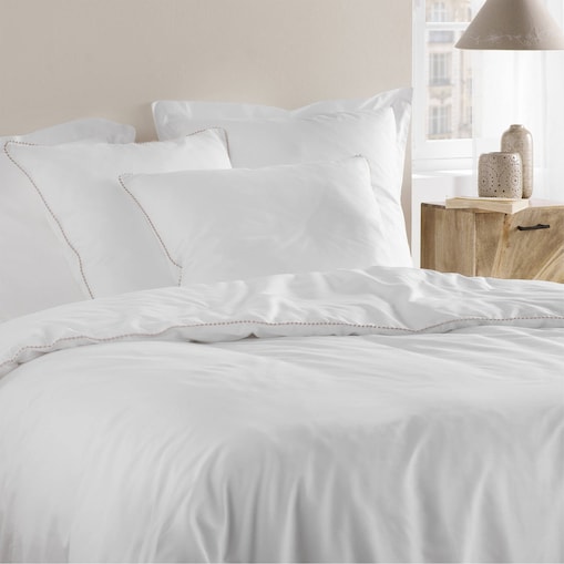 Komplet pościeli bawełnianej z pomponikami 240x220 cm