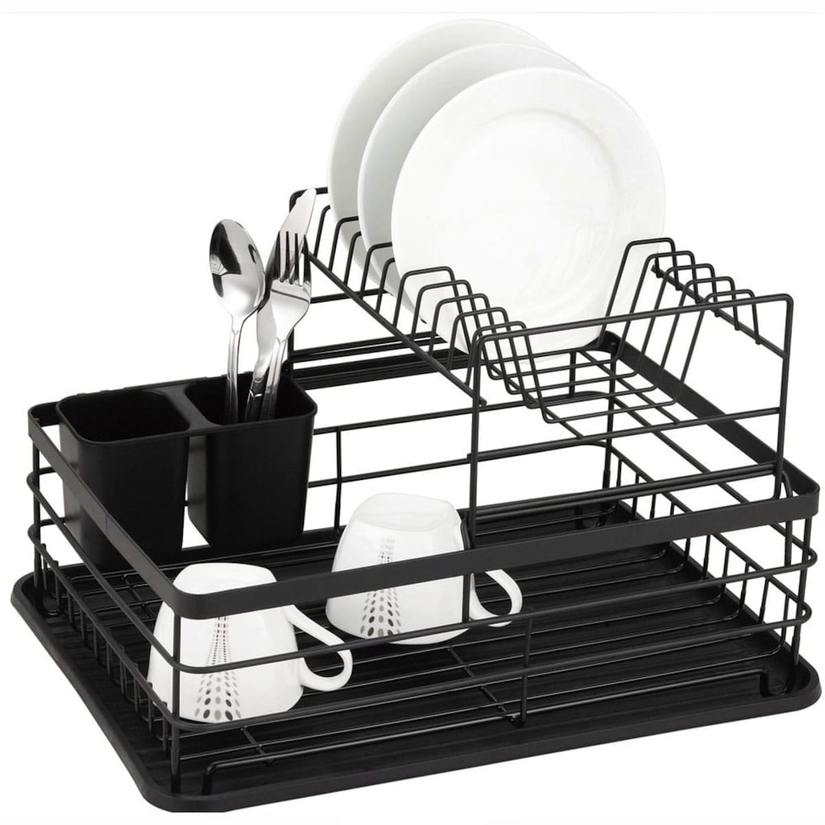 Suszarka do naczyń dwupoziomowa czarna Ociekacz 43x32x27cm KINGHOFF