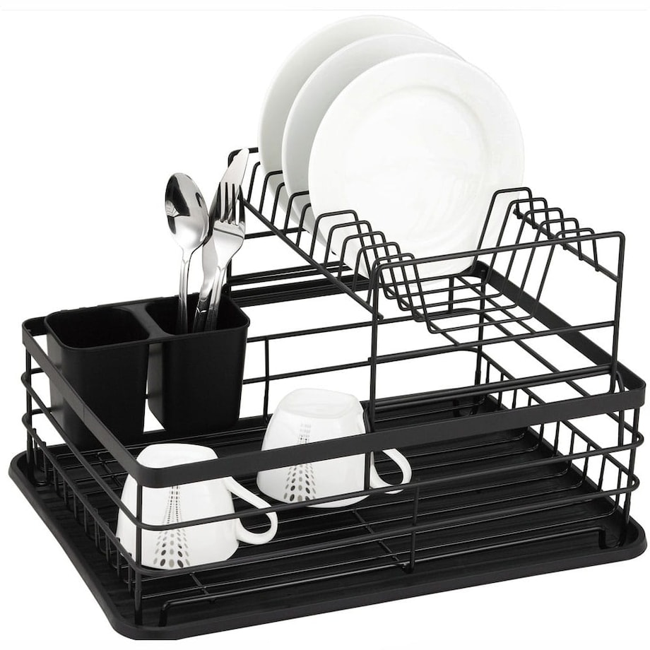 Suszarka do naczyń dwupoziomowa czarna Ociekacz 43x32x27cm KINGHOFF