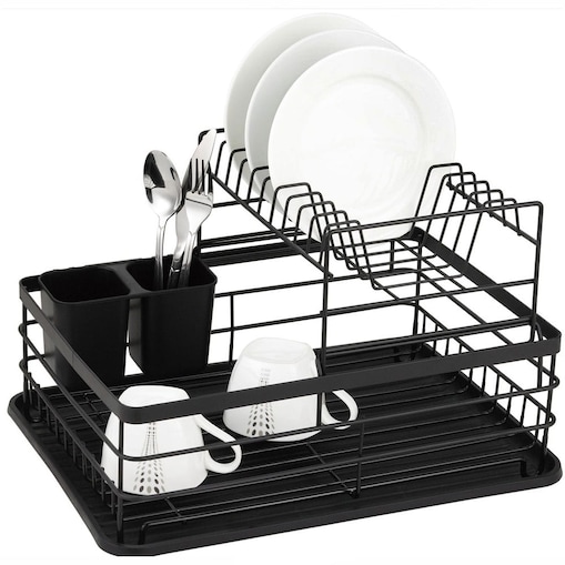 Suszarka do naczyń dwupoziomowa czarna Ociekacz 43x32x27cm KINGHOFF