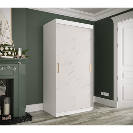 Szafa przesuwna Garderoba MARMUR T 100 gł. 62 biały