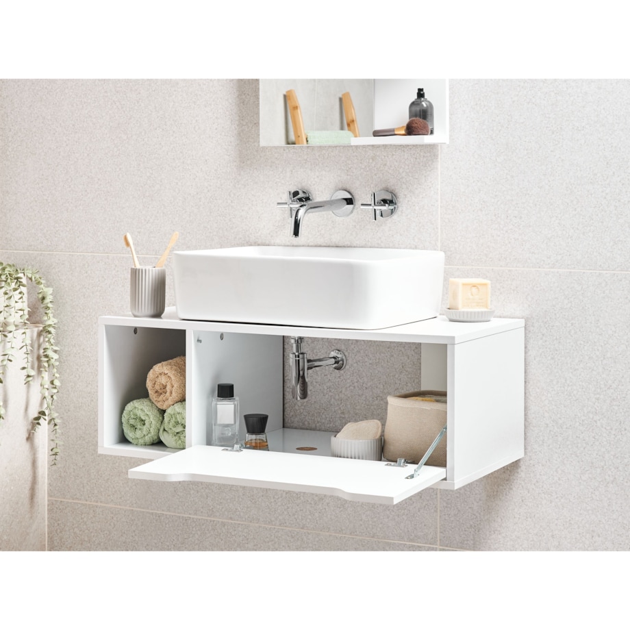 Wisząca szafka pod umywalkę CASCAVEL 80 cm Biały