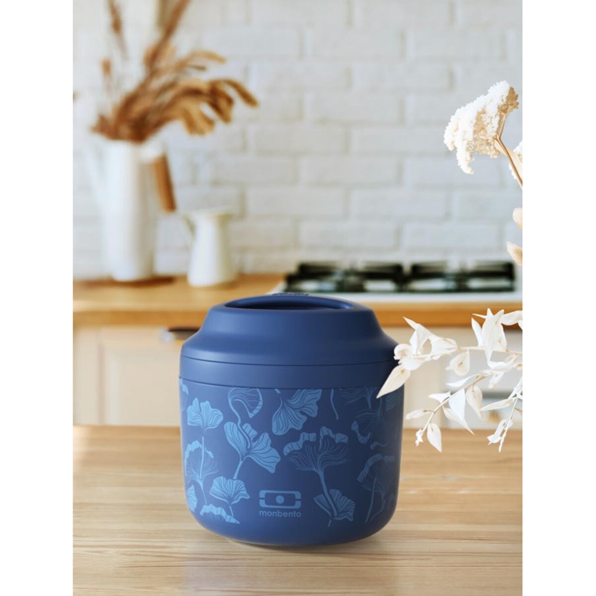 Termos obiadowy Graphic Ginko granatowy Element New, 550 ml, Monbento