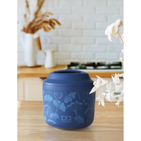 Termos obiadowy Graphic Ginko granatowy Element New, 550 ml, Monbento
