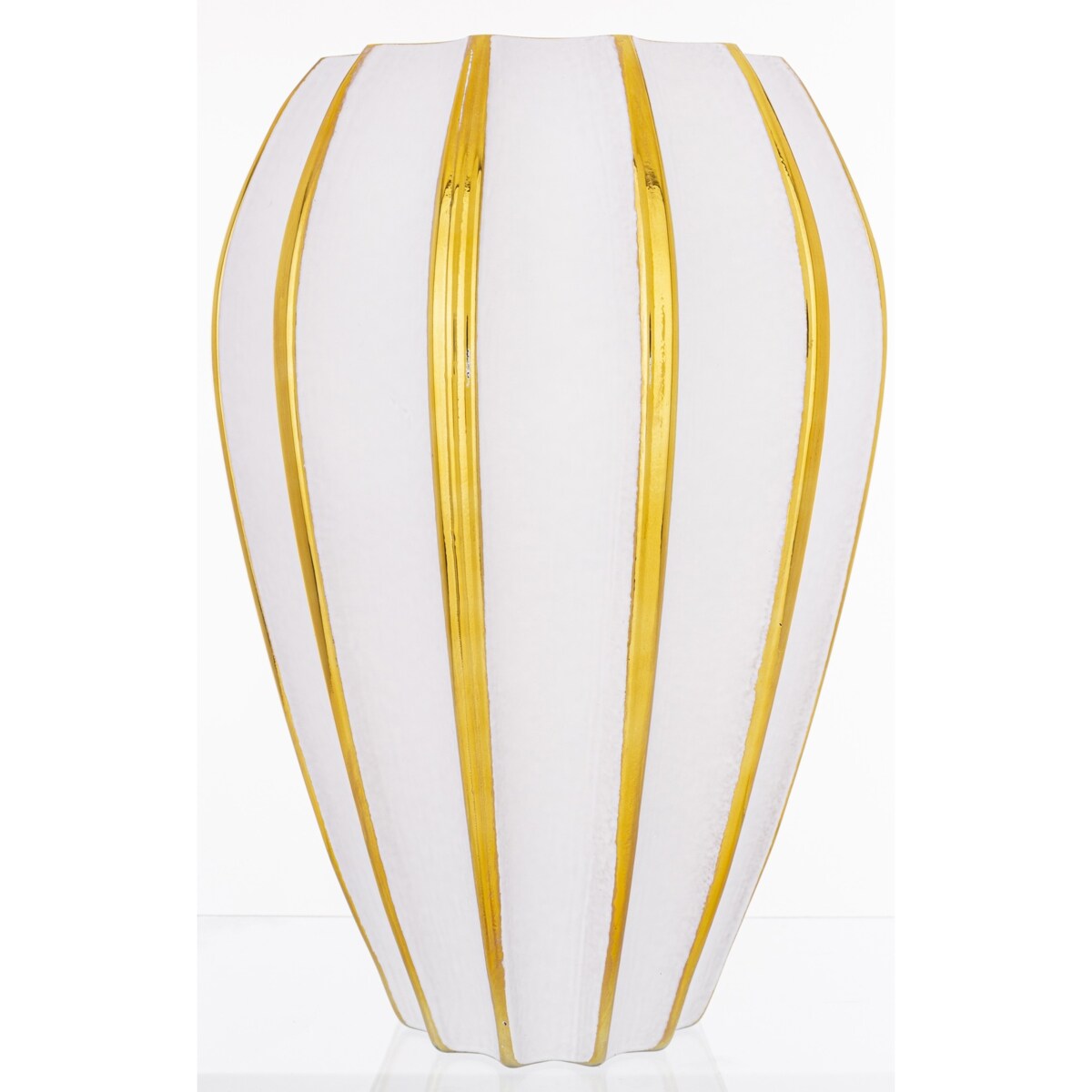 Wazon szklany biało-złoty 29,5x20x20 cm PLORERA-2