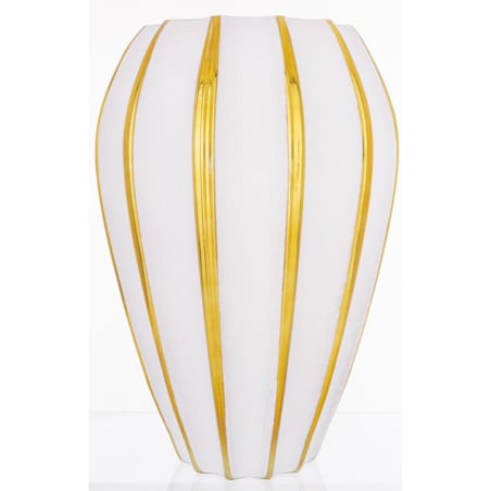Wazon szklany biało-złoty 29,5x20x20 cm PLORERA-2