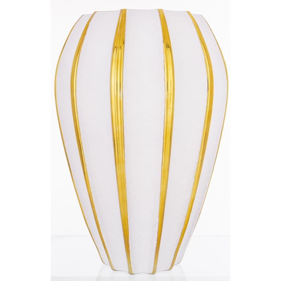 Wazon szklany biało-złoty 29,5x20x20 cm PLORERA-2
