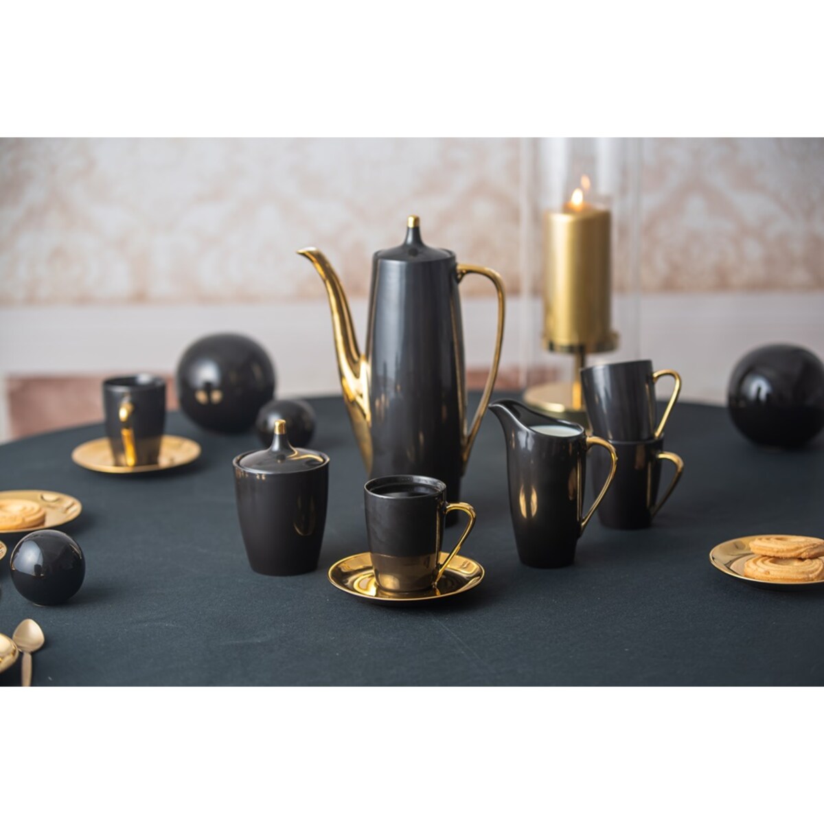 Garnitur do kawy dla 6 osób 15 el. Goplana Blask Nocy G361