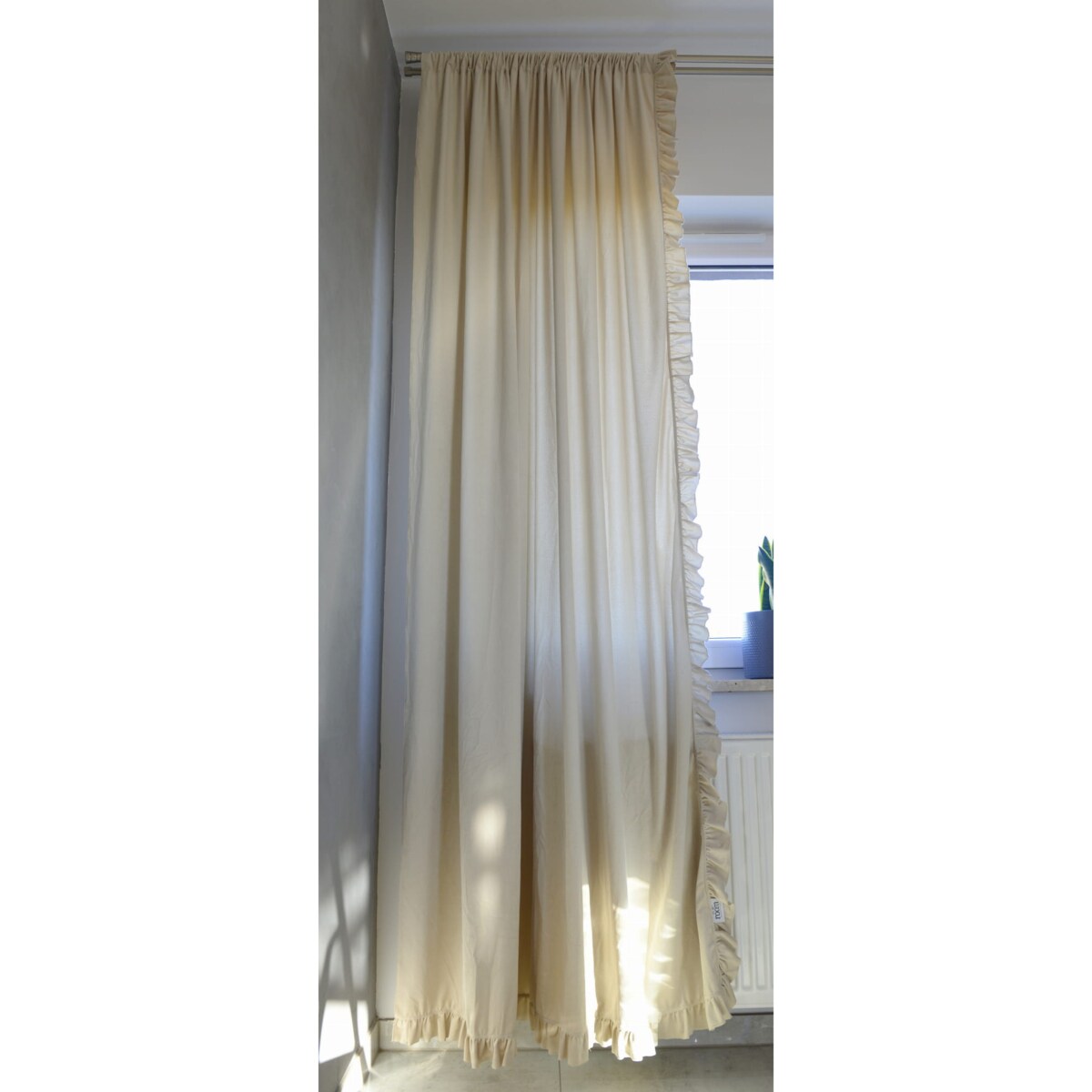 Zasłona Na Okno Okna Z Falbanką Do Salonu Sypialni 150X250 Cm Jasny Beż