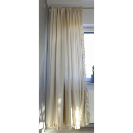 Zasłona Na Okno Okna Z Falbanką Do Salonu Sypialni 150X250 Cm Jasny Beż