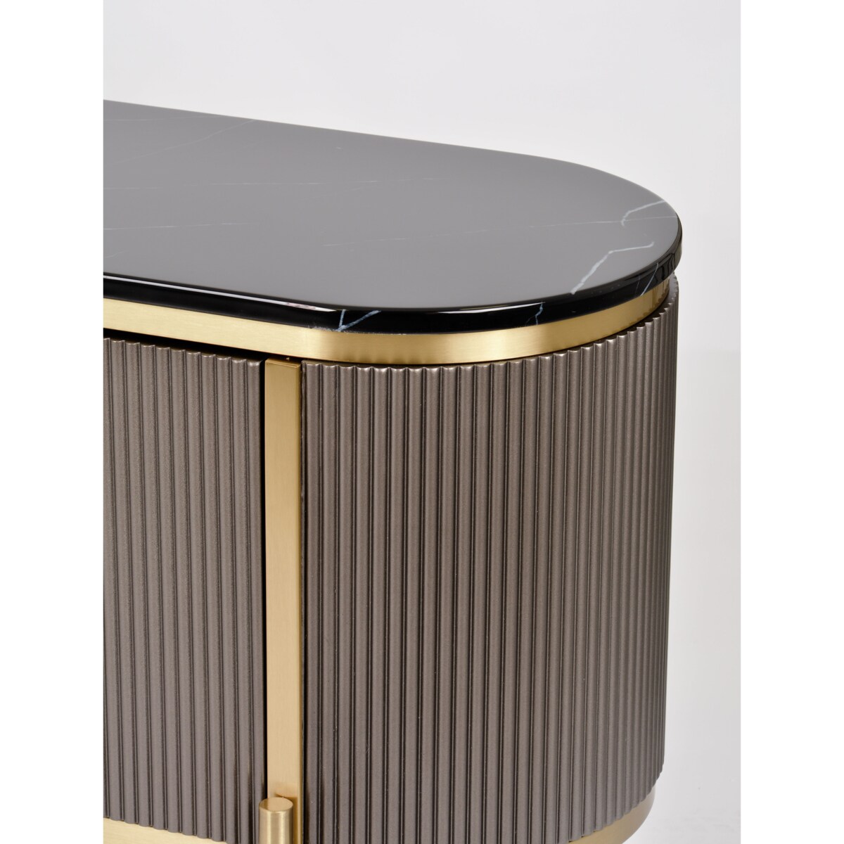 Komoda RTV złota grafitowa Omega Glamour Premium 200x40x60