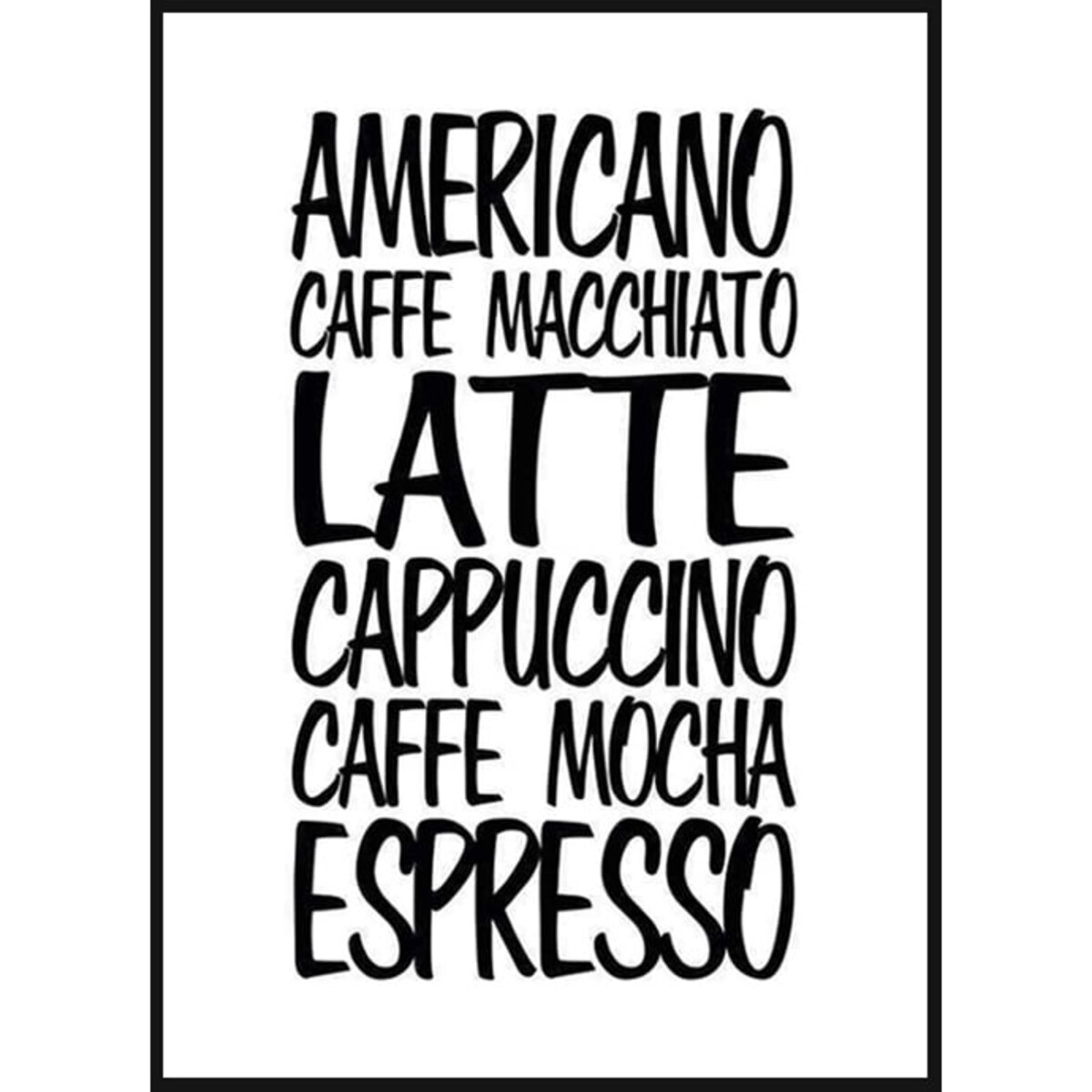 Poster Story, Plakat, Obraz - Popularne Kawy na Białym Tle, wymiary 70 x 100 cm