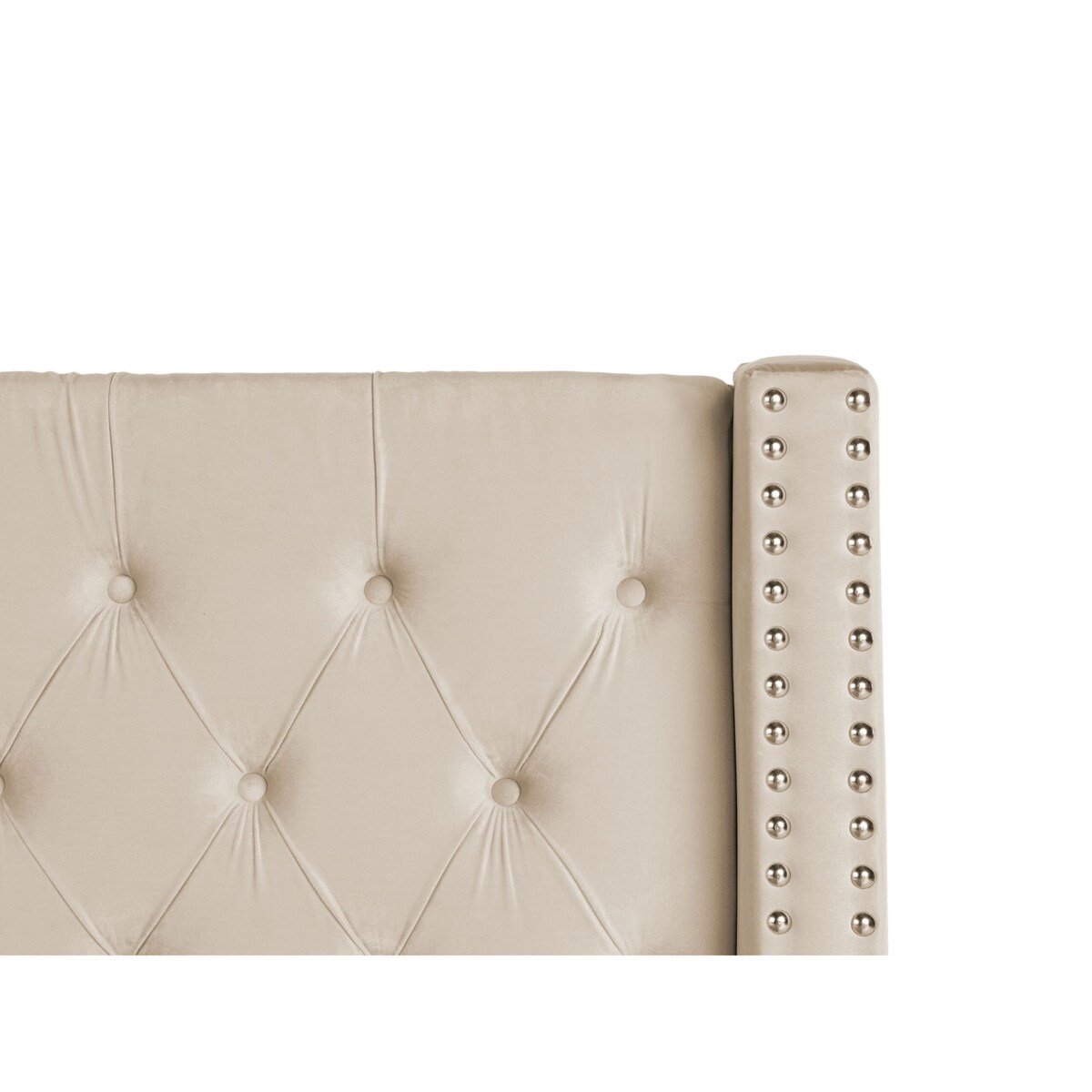 Łóżko z pojemnikiem welurowe 140 x 200 cm beżowe LUBBON