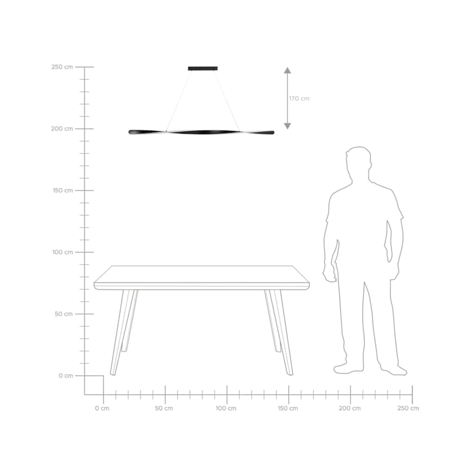 Lampa wisząca LED metalowa czarna MAHOI