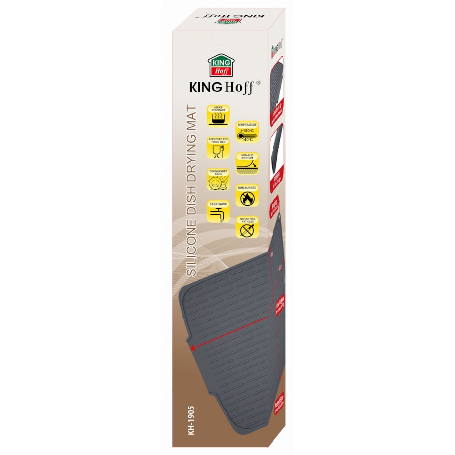 Mata do suszenia naczyń silikonowa 46x40cm szara KINGHOFF