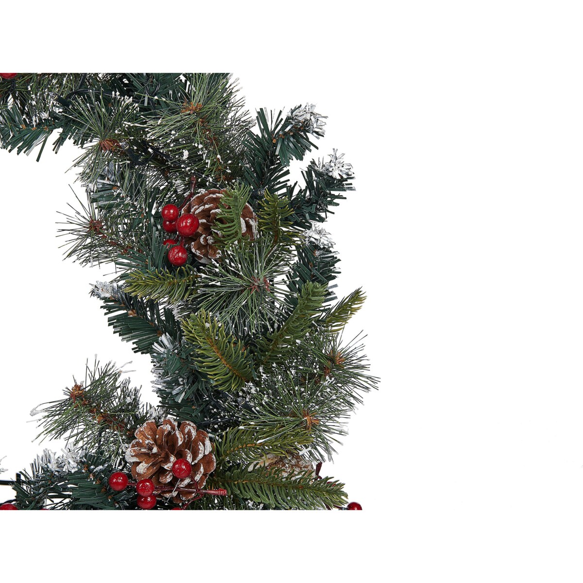 Ośnieżony wianek świąteczny LED 60 cm zielony PAIMIO