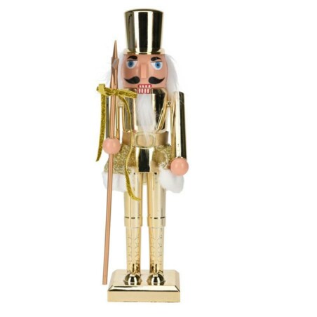 Figurka DZIADEK DO ORZECHÓW w kapeluszu 38cm ZŁOTA