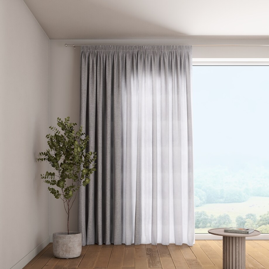 Zasłona na taśmie marszczącej 1 szt. 130x245 szary