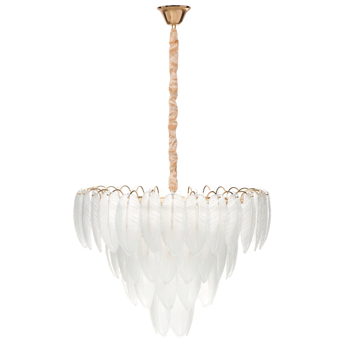 Żyrandol MAHAICA Szkło Mosiężny