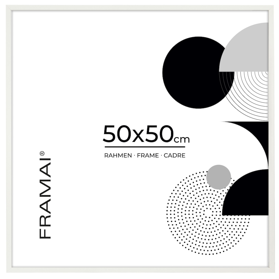 Biała ramka na zdjęcia 50x50 cm wisząca rama MDF z plexi klasyczna ramka kwadratowa