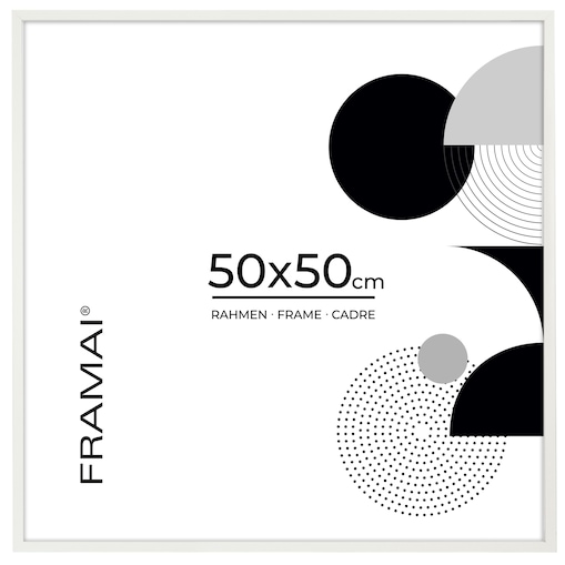 Biała ramka na zdjęcia 50x50 cm wisząca rama MDF z plexi klasyczna ramka kwadratowa