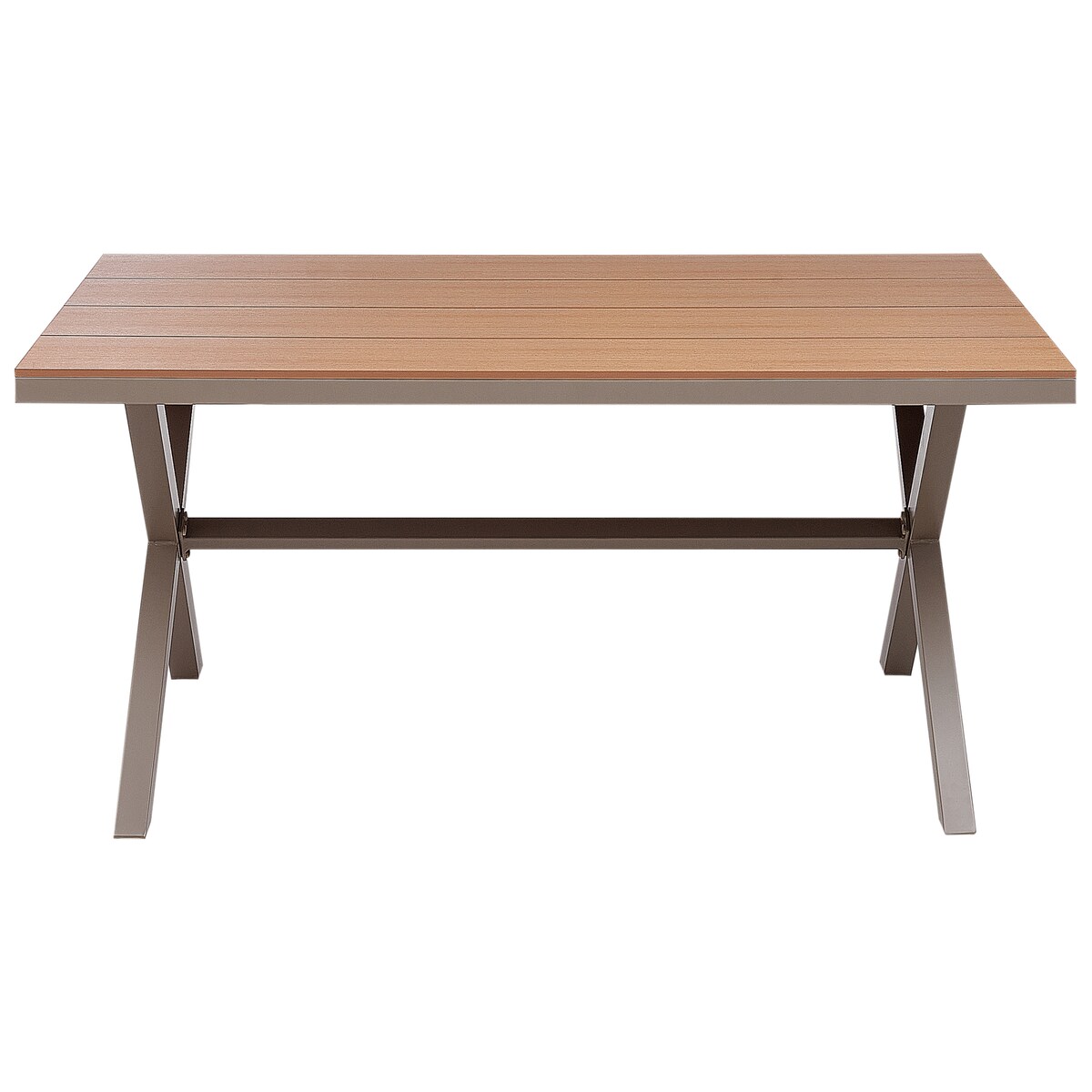 Stół ogrodowy TIANO 160 cm 90 cm Metal Beżowoszary