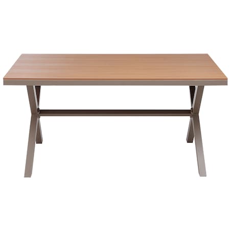 Stół ogrodowy TIANO 160 cm 90 cm Metal Beżowoszary