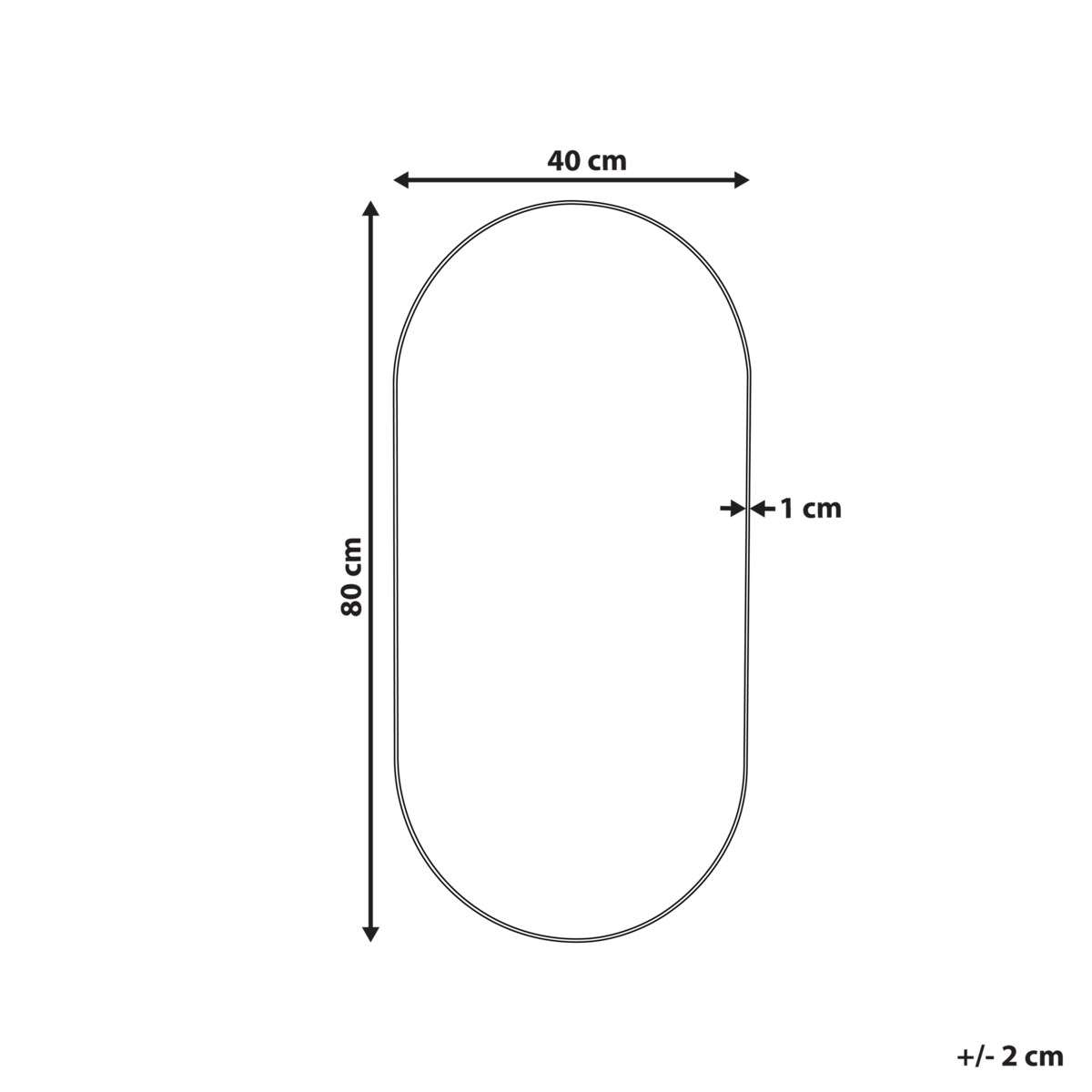 Lustro ścienne ALFORTVILLE 40 cm 80 cm Srebrny