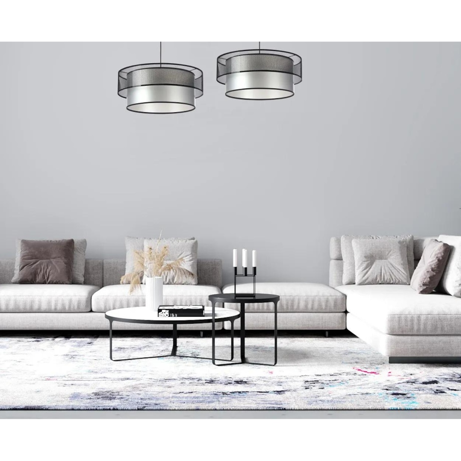 Lampa wisząca DOUBLE NET 50 srebrna