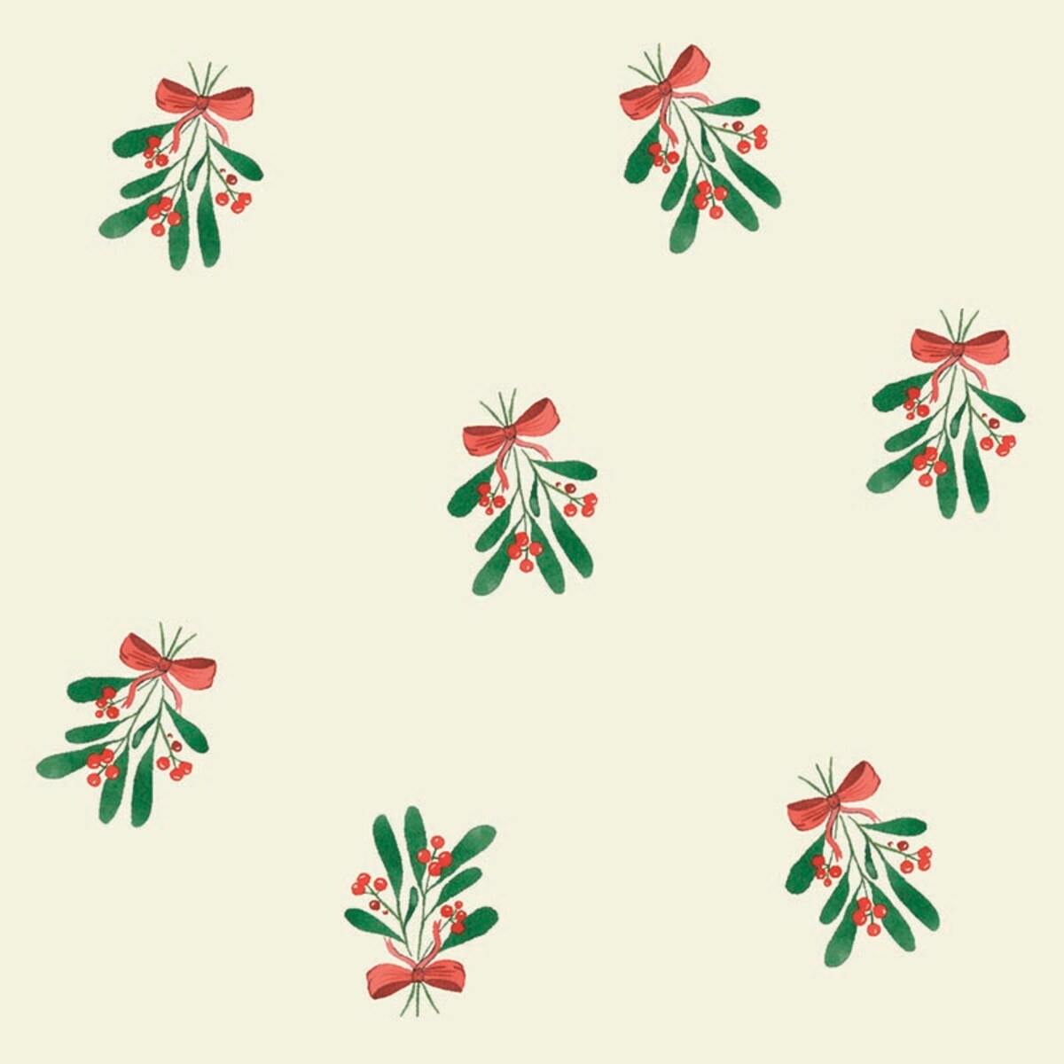 Bieżnik świąteczny - Jemioła i kokardka - 40x250