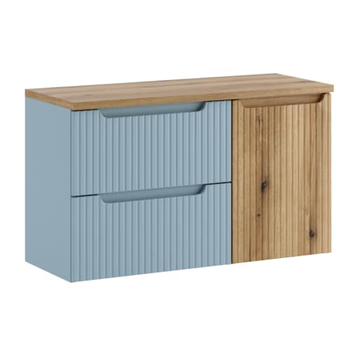 Zestaw meblowy 100cm z blatem i szafką z koszem na pranie SET-NOD B OAK 100CM S LB