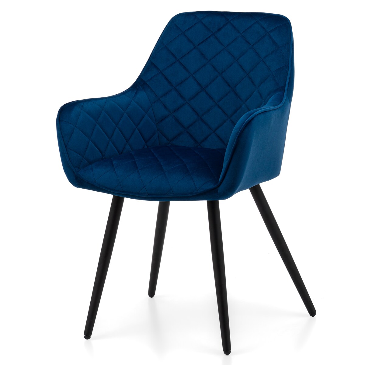 Krzesło tapicerowane COLIN aksamit velvet welur do salonu jadalni granatowy