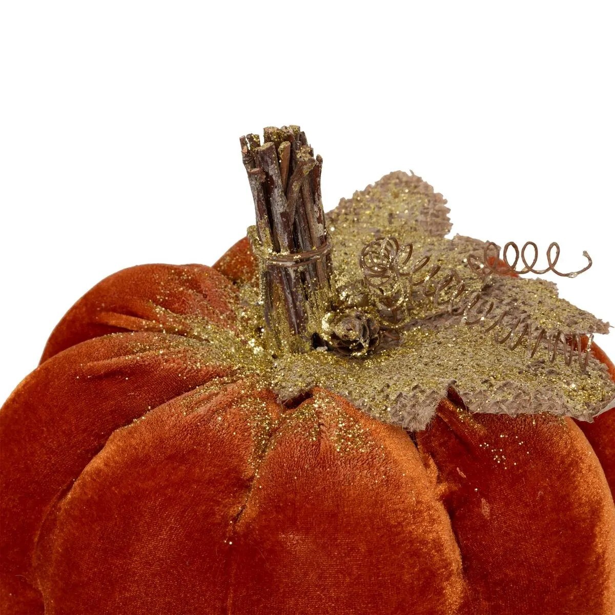 Dekoracja - dynia aksamitna z brokatem 19 cm