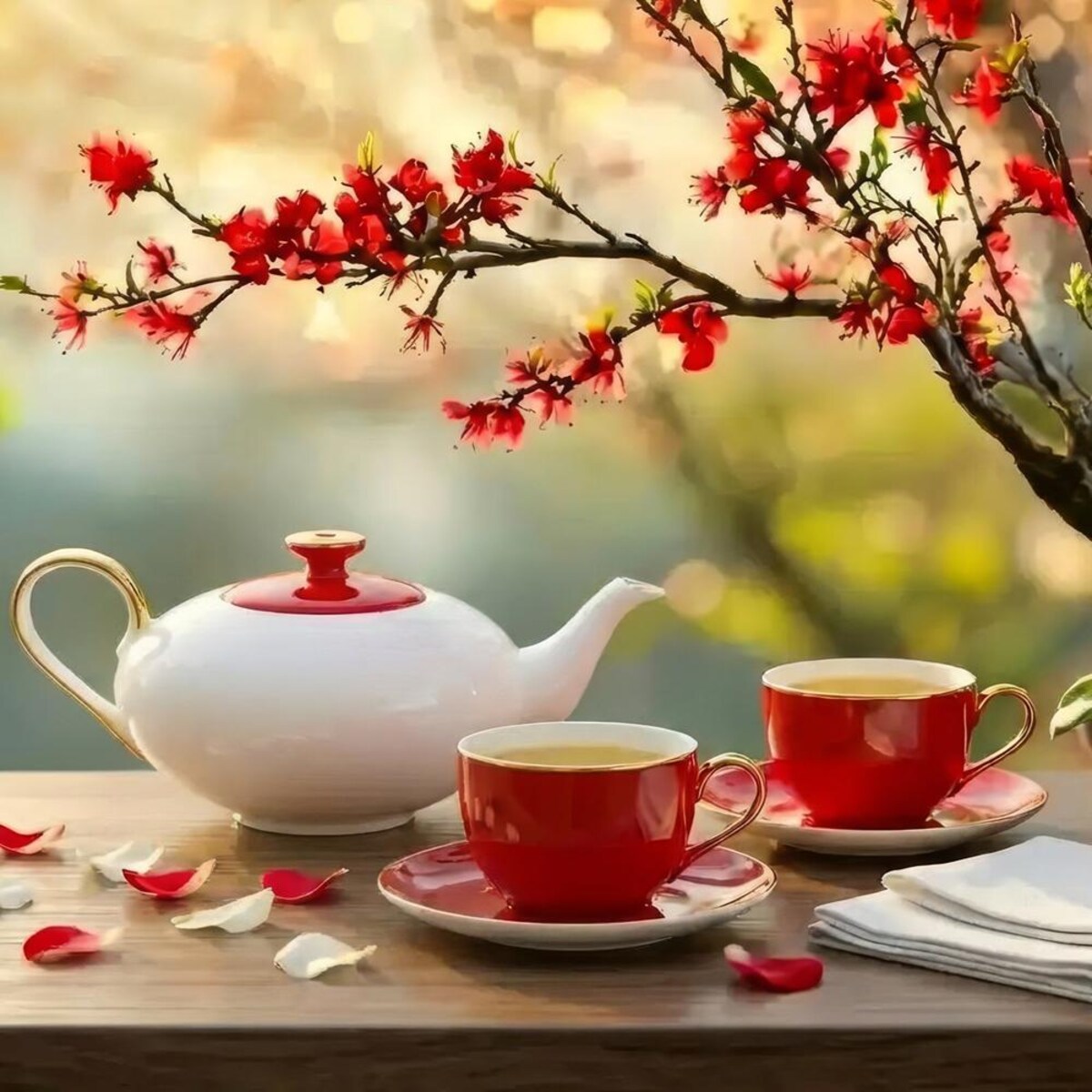 VILLA ITALIA Serwis kawowy na 6 osób porcelanowy Zestaw prezentowy Lady In Red