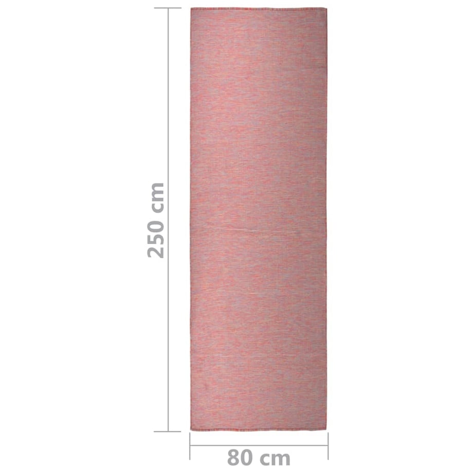 vidaXL Dywan zewnętrzny o płaskim splocie, 80x250 cm, czerwony