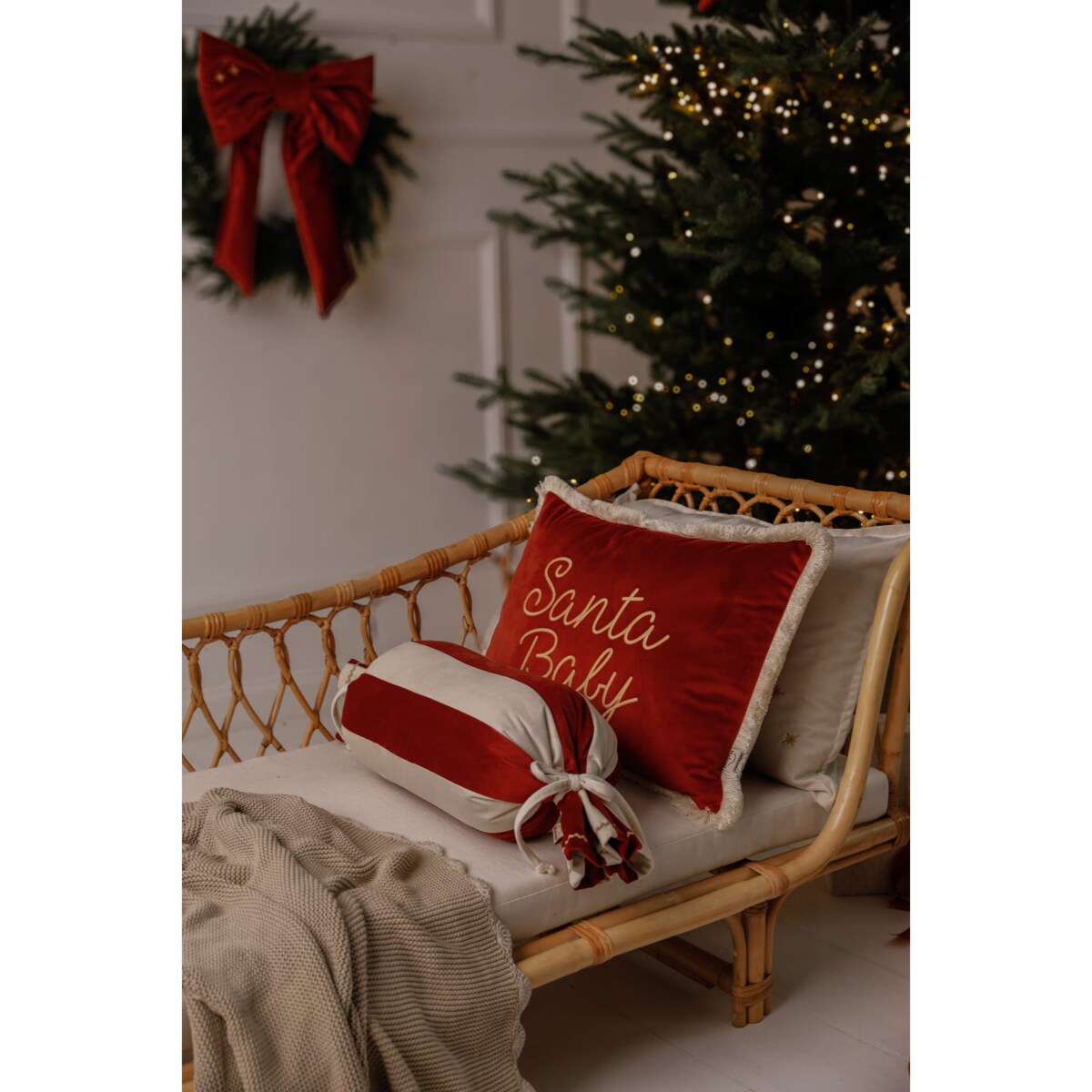 Poduszka Świąteczna Carmin Red z personalizacją