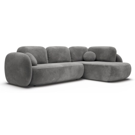 Nowoczesny Narożnik rozkładany OLIVIO II, prawy, ciemno-szary