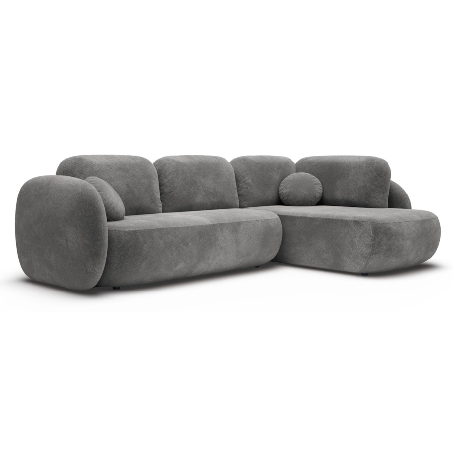 Nowoczesny Narożnik rozkładany OLIVIO II, prawy, ciemno-szary