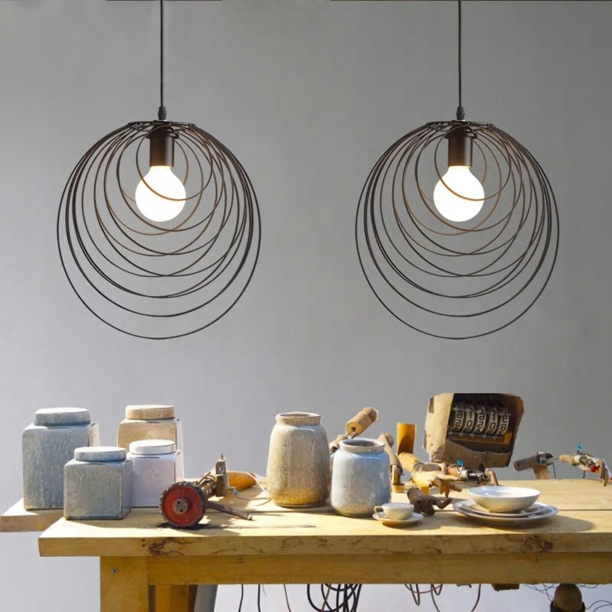 Lampa Wisząca Sufitowa Geometryczna Czarna