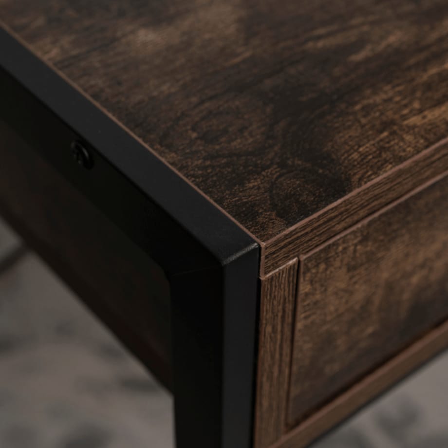 Biurko Loft z Szufladami Industrialne Drewniane STEP Dąb Rustykalny Vintage