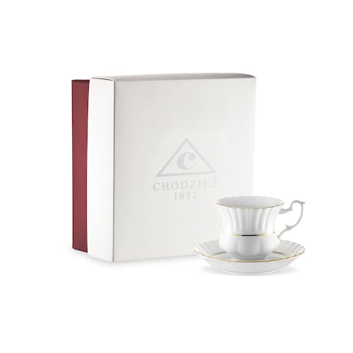 Filiżanka 220 ml ze spodkiem Iwona Złota Linia B014