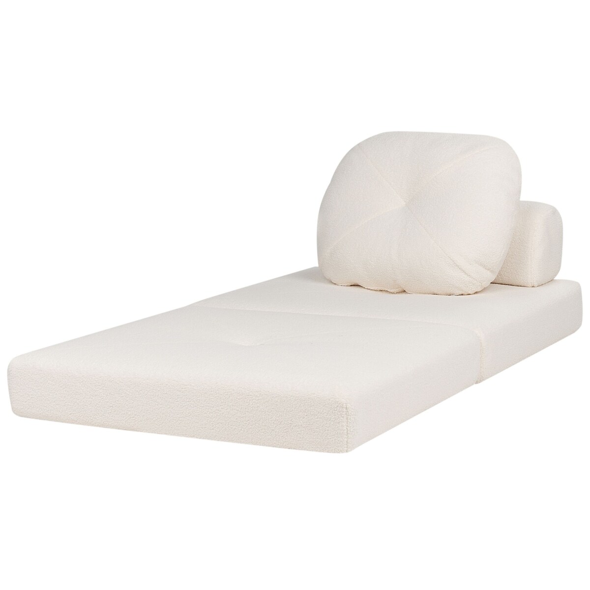Sofa rozkładana jednoosobowa boucle biała OLDEN