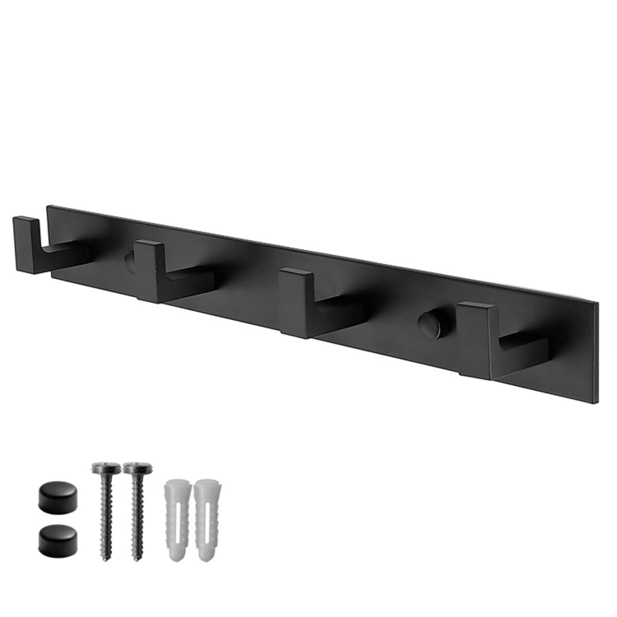 Wieszak Ścienny Na Ręczniki 4 Haki, Czarny