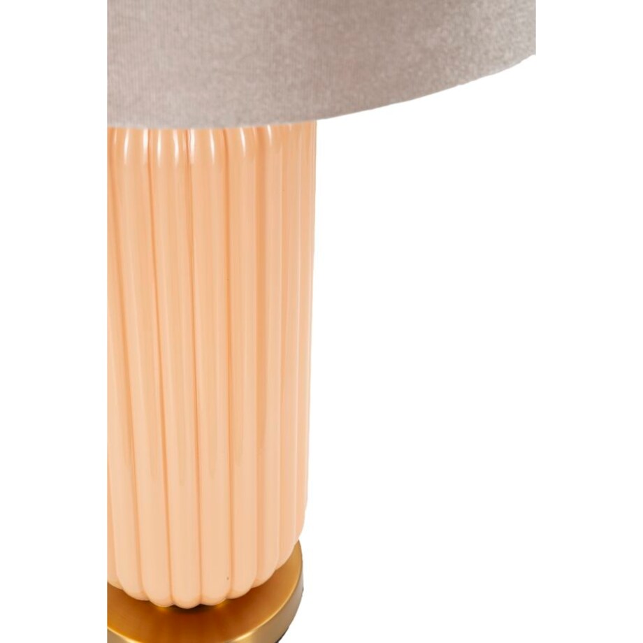 Lampa stołowa Perly - C, kolor perłowy i złoty, szkło i żelazo, 35,5 x 35,5 x 64 cm, 1 x E27, styl glamour, do salonu i sypialni, Mauro Ferretti