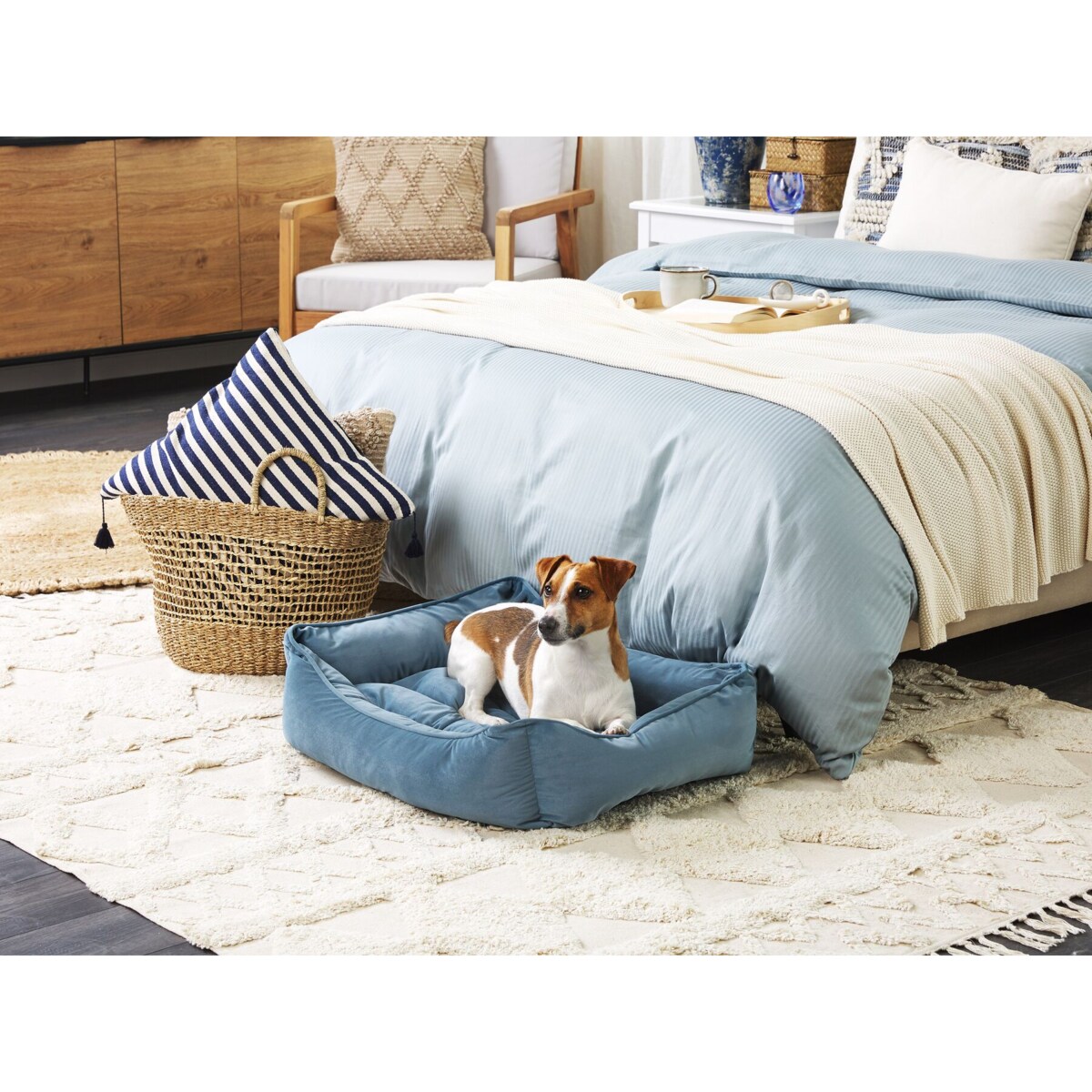 Legowisko IZMIR Welur Niebieski